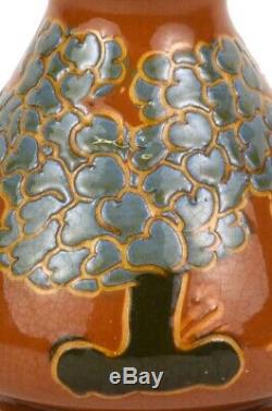 Avon Faience 6 Tall Arts And Crafts Scenic Vase With Trees