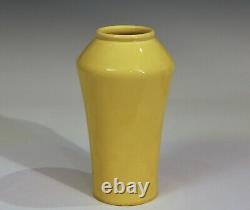 Awaji Pottery Yellow Arts & Crafts Vase MIJ Vintage Monochrome Old Japanese