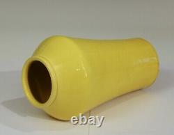 Awaji Pottery Yellow Arts & Crafts Vase MIJ Vintage Monochrome Old Japanese