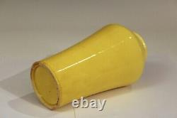 Awaji Pottery Yellow Arts & Crafts Vase MIJ Vintage Monochrome Old Japanese