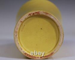 Awaji Pottery Yellow Arts & Crafts Vase MIJ Vintage Monochrome Old Japanese