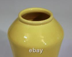 Awaji Pottery Yellow Arts & Crafts Vase MIJ Vintage Monochrome Old Japanese