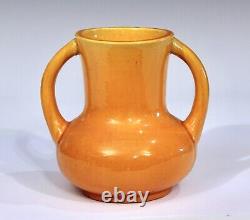 Awaji Pottery Yellow Arts & Crafts Vase Vintage Monochrome Old Japanese