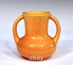 Awaji Pottery Yellow Arts & Crafts Vase Vintage Monochrome Old Japanese