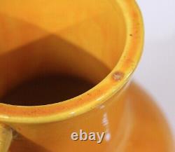 Awaji Pottery Yellow Arts & Crafts Vase Vintage Monochrome Old Japanese