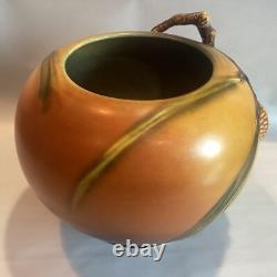 Beautiful 6 Antique Roseville Pottery Brown Pine Cone Arts & Crafts Vase Bowl