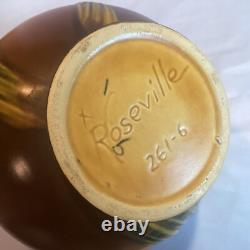 Beautiful 6 Antique Roseville Pottery Brown Pine Cone Arts & Crafts Vase Bowl