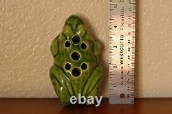 Beautiful Antique Brush-McCoy Arts Crafts Frog Flower Frog KolorKraft Green #060