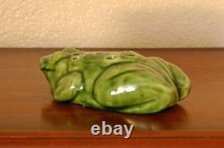 Beautiful Antique Brush-McCoy Arts Crafts Frog Flower Frog KolorKraft Green #060