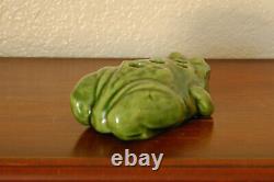 Beautiful Antique Brush-McCoy Arts Crafts Frog Flower Frog KolorKraft Green #060