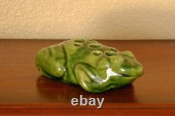 Beautiful Antique Brush-McCoy Arts Crafts Frog Flower Frog KolorKraft Green #060