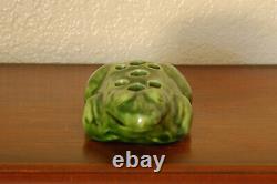 Beautiful Antique Brush-McCoy Arts Crafts Frog Flower Frog KolorKraft Green #060