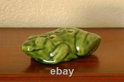 Beautiful Antique Brush-McCoy Arts Crafts Frog Flower Frog KolorKraft Green #060