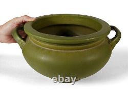 Big Antique Roseville Matte Green Arts Crafts Pottery Urn Vase Jardiniere 550-7