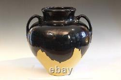 Big Old Zanesville Pottery Ebonello Vintage Vase Arts & Crafts Drip 16x16