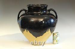 Big Old Zanesville Pottery Ebonello Vintage Vase Arts & Crafts Drip 16x16