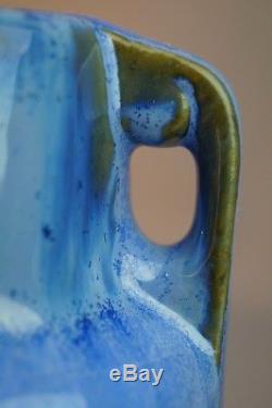 Blue Flambe Fulper Mission Arts & Crafts Pottery 9 Vase