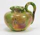 Brouwer Middle Lane Pottery Flame Painted Pitcher Arts & Crafts Green Gold