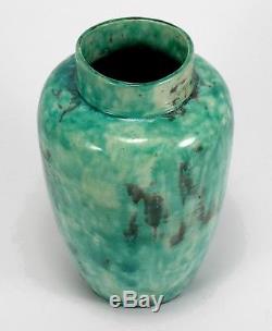 Brouwer Middle Lane Pottery flame painted 8 5/8 vase arts & crafts New York