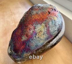 Bruce Odell Studio Art Raku Pottery Medium Vase Metallic Iridescent Bruce Odell Studio Art Raku Pottery Medium Vase Metallic Iridescent
