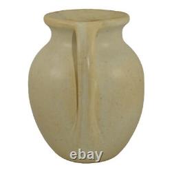 Burley Winter 1930s Arts And Crafts Pottery Ivory Ceramic Handled Vase 50