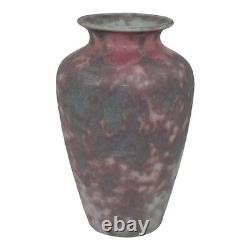 Burley Winter 1930s Arts And Crafts Pottery Pink Purple Mottled Ceramic Vase 101