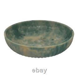 Burley Winter 1930s Vintage Arts And Crafts Pottery Mottled Green Large Bowl