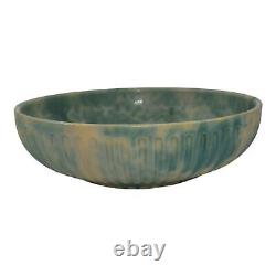 Burley Winter 1930s Vintage Arts And Crafts Pottery Mottled Green Large Bowl