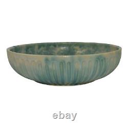 Burley Winter 1930s Vintage Arts And Crafts Pottery Mottled Green Large Bowl