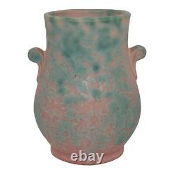 Burley Winter 1930s Vintage Arts And Crafts Pottery Purple Mottled Ceramic Vase