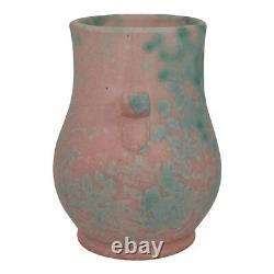 Burley Winter 1930s Vintage Arts And Crafts Pottery Purple Mottled Ceramic Vase