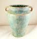 Burley Winter Arts And Crafts Handled Vase Green Blended Matte Glaze
