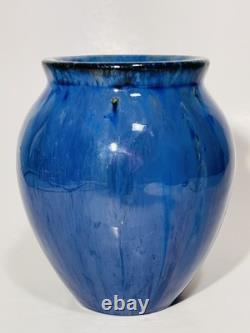 C1920's Arts & Crafts Era Fulper Pottery Vase. Chinese Blue Flambé Glaze. 5 1/2