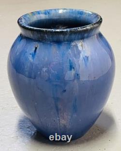 C1920's Arts & Crafts Era Fulper Pottery Vase. Chinese Blue Flambé Glaze. 5 1/2