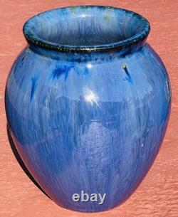 C1920's Arts & Crafts Era Fulper Pottery Vase. Chinese Blue Flambé Glaze. 5 1/2