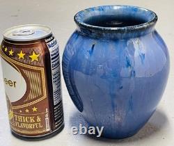 C1920's Arts & Crafts Era Fulper Pottery Vase. Chinese Blue Flambé Glaze. 5 1/2