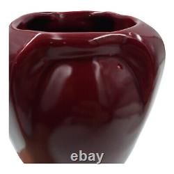 C1920s American Arts & Crafts Pottery Haeger Buttress Vase Deco Red Glaze