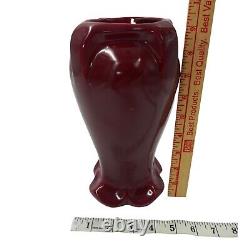 C1920s American Arts & Crafts Pottery Haeger Buttress Vase Deco Red Glaze