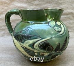 CH Brannam Blue & Green Arts & Crafts Art Pottery Fish Vase Circa 1909