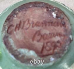 CH Brannam Blue & Green Arts & Crafts Art Pottery Fish Vase Circa 1909
