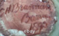 CH Brannam Blue & Green Arts & Crafts Art Pottery Fish Vase Circa 1909