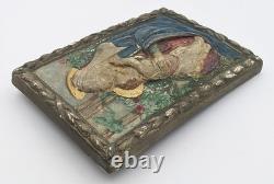 COMPTON POTTERS GUILD ARTS & CRAFTS POTTERY PLAQUE OF THE VIRGIN & CHILD c1920