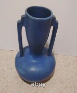 California Catalina Island Vase Matte Blue glaze 2 Handle Mission Arts & Crafts