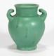 Camark Pottery Matte Green Arts & Crafts 2 Handled Drip Vase Camden Arkansas