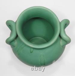 Camark Pottery matte green Arts & Crafts 2 handled drip vase Camden Arkansas