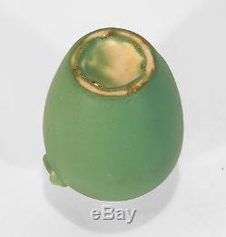 Camark Pottery matte green Arts & Crafts ring handled vase Camden Arkansas