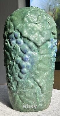Cambridge Pottery Large Otoe Vase Grapes Matte Green Arts Crafts