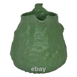 Cambridge Pottery Matte Green Berries And Leaves Arts and Crafts Pitcher