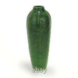 Cambridge Pottery matte green arts & crafts web alligator glaze design vase