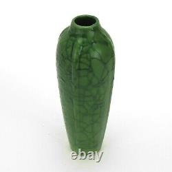 Cambridge Pottery matte green arts & crafts web alligator glaze design vase